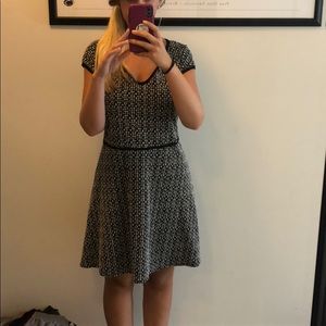 Business casual dress (black + white)